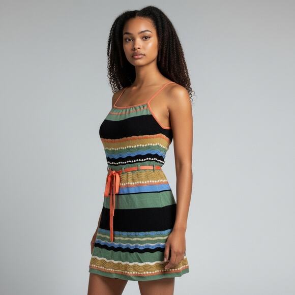 Missoni Dresses & Skirts - Missoni Multicolored Zig Zag Striped Dress Small